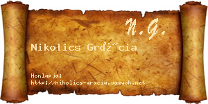 Nikolics Grácia névjegykártya
